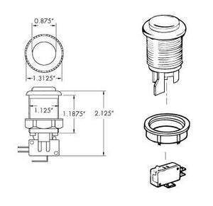 (20) Buttons With Microswitches